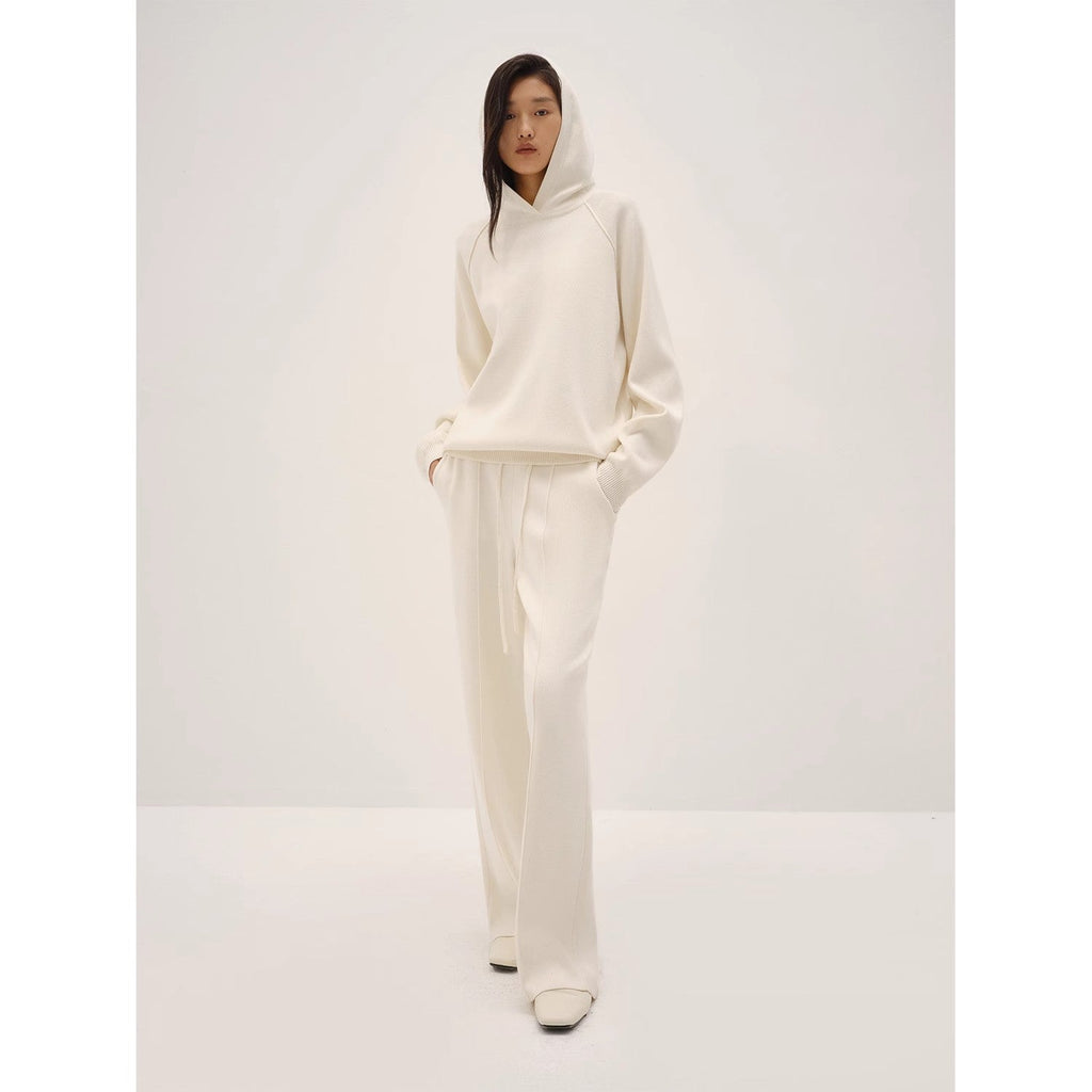 "Winter Morning Sunshine" French Lazy Style Wool Blend Design Loose Slimming Knit Casual Pants for Women