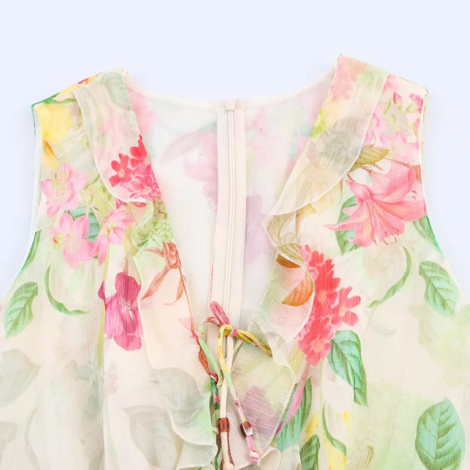 Women's Clothing 2025 Summer New Dress Casual Personality Fashion Versatile Slim Fit High-end Open Design Flower Print Dress